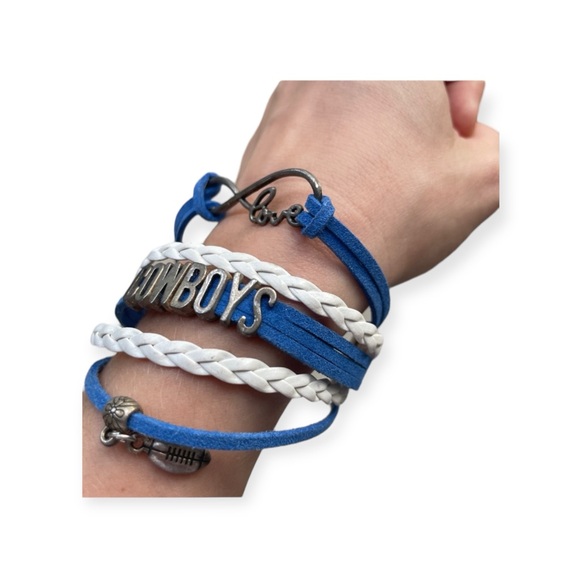 Dallas Cowboys Charm Bracelet - Blue & White, Multi-Layer, Infinity Design - Picture 4 of 4